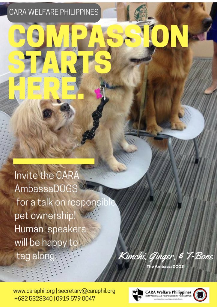 CARA Education on Responsible Pet Ownership - Invite Speakers Poster